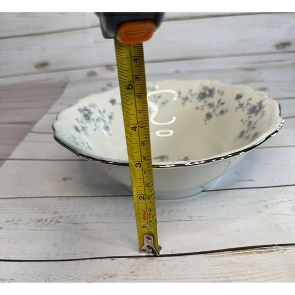 Johann Haviland Blue Garland 8" Vegetable Serving Bowl Germany Platinum Trim Vtg - Picture 10 of 10